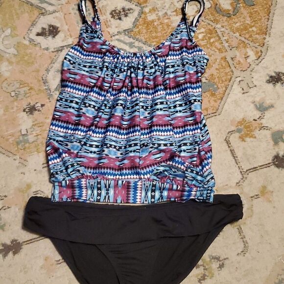 Women Summer Retro Tankini Set Padded Swimming Costume Swimwear Swimsuit Bathing - Picture 1 of 10